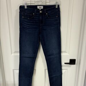 PAIGE Dark Indigo Mid-Rise Skinny Jeans